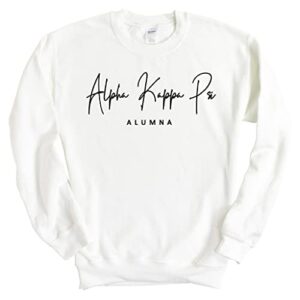 alpha kappa psi sorority alumna sweatshirt - fraternity crewneck sweatshirt white