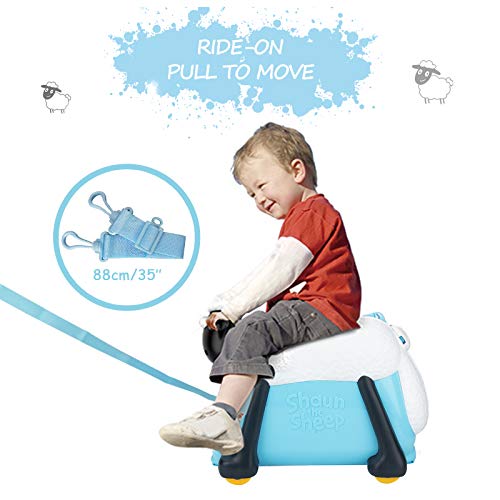 Shaun the Sheep Kids Ride-On Suitcase Carry-On Luggage (Blue), Bluenew, ride on luggage