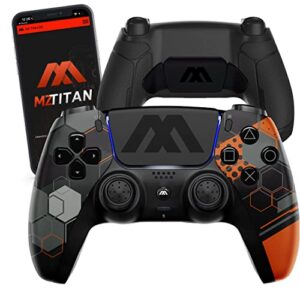 moddedzone smart extreme modded controller + anti recoil 2 remap buttons & interchangeable thumbsticks & hair triggers, tactical buttons compatible with ps5 custom controller pc (mz)