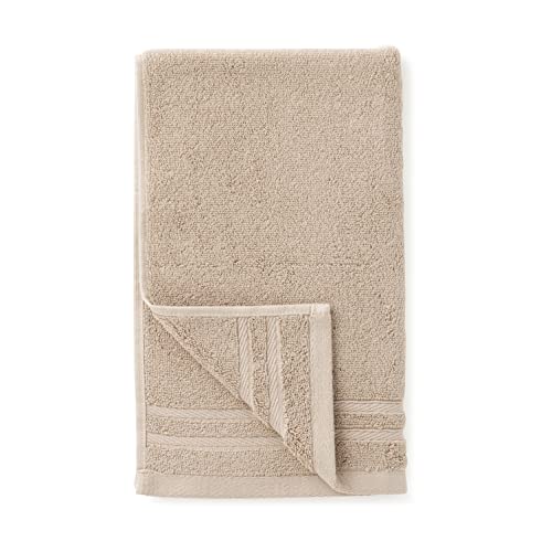 Amazon Basics Cotton Hand Towels, Made with 30% Recycled Cotton Content - 6-Pack, Taupe