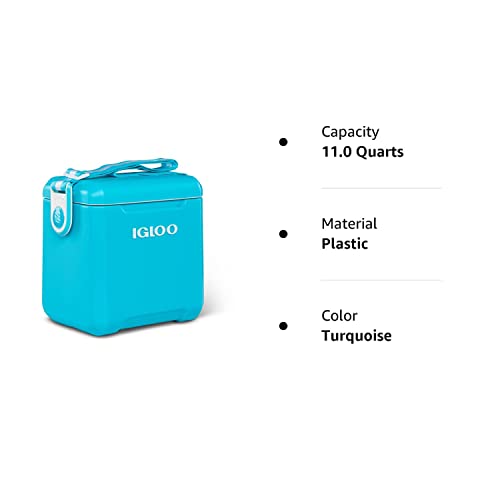 Igloo Turquoise 11 Qt Tag-A-Long Too Hardsided Strapped Cooler