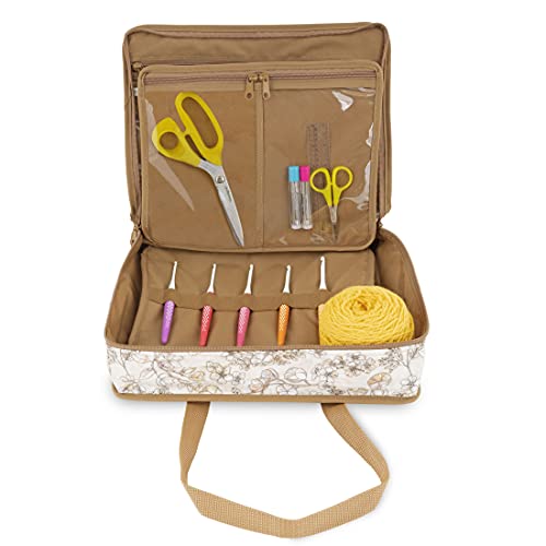 Dritz Project Organizer Bag, Beige Floral