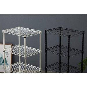 MATICO 4-Shelf Adjustable Steel Storage Shelf Unit with Wheels, Heavy Duty Metal Shelving Rack for Space Saving, Black