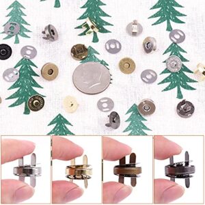 Tanstic 60 Sets 14mm 4 Color Magnetic Button Clasps Snaps Fastener Clasps Button Knitting Buttons Sets for Sewing, Craft, Purses, Bags, Clothes, Leather