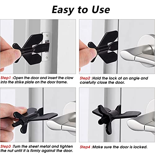 AceMining Portable Door Lock Home Security Door Locker Travel Lockdown Locks for Additional Safety and Privacy Perfect for Traveling Hotel Home Apartment College