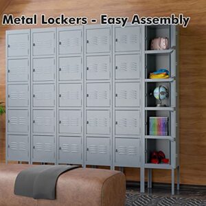 MIIIKO Metal Locker Cabinet with 5 Doors, Steel Lockers for Employees, 5 Tier Shelf Locker Organizer for School Gym Home Office