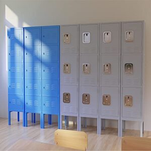 MIIIKO Metal Locker Cabinet with 5 Doors, Steel Lockers for Employees, 5 Tier Shelf Locker Organizer for School Gym Home Office