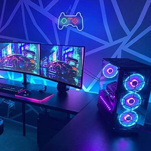 SOLIDEE Led Dimmable Neon Signs Wall Decorations For Living Room|Bedroom Gamepad Controller Shape Neon Sign Lights Game Room Decor Accessories Cool Teen Boys|Girls|Kids Gamer Gifts