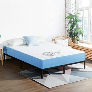 olee sleep 7 inch ventilated gel infused memory foam mattress, certipur-us® certified, blue, full
