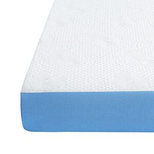 Olee Sleep 7 Inch Ventilated Gel Infused Memory Foam Mattress, CertiPUR-US® Certified, Blue, Full