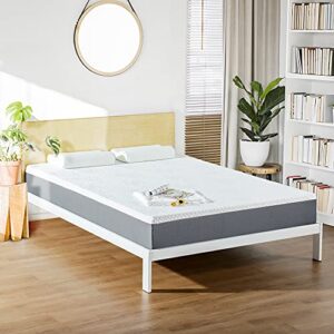 olee sleep 10 inch ventilated gel infused memory foam mattress, certipur-us® certified, gray, full