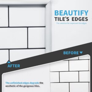 Art3d 10 Ft Peel and Stick Trim for Backsplash Tile Edge, Self-Adhesive Liner for Corner Decor in White