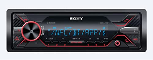 Sony DSX-A416BT Single Din Bluetooth Front USB AUX Multi-Color Car Stereo Digital Media Receiver Bundled with Earbuds (No CD Player)