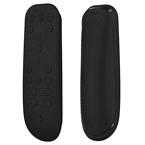 PlayVital Silicone Protective Remote Case for ps5 Media Remote Cover, Ergonomic Design Full Body Protector Skin for ps5 Remote Control - Black