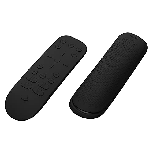 PlayVital Silicone Protective Remote Case for ps5 Media Remote Cover, Ergonomic Design Full Body Protector Skin for ps5 Remote Control - Black