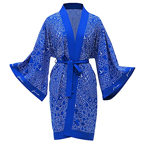 Bad Bananas BBGreek Zeta Phi Beta Sorority Paraphernalia - Kimono Robe - Mandala Clothing Apparel Gifts for Women - Official Vendor - S/M