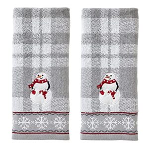 skl home by saturday knight ltd. whistler snowman hand towel (2-pack),cotton, gray