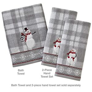 SKL Home by Saturday Knight Ltd. Whistler Snowman Hand Towel (2-Pack),Cotton, Gray