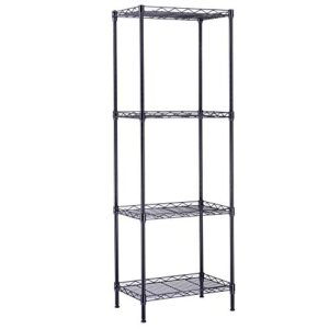 volowoo 4-tier wire shelving unit,4 shelves unit metal storage rack durable organizer perfect for pantry closet kitchen laundry organization,black