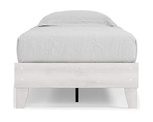 Signature Design by Ashley Paxberry Modern Farmhouse Platform Bed Frame, Twin, Rustic White