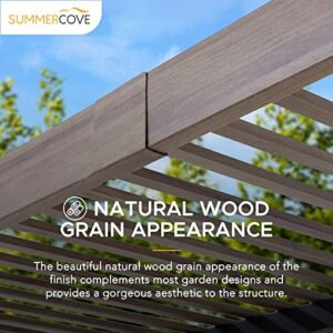 Sunjoy Outdoor Pergola 10 x 12 ft. Steel Frame Pergolas with Nature Wood Grain Finish for Patio, Garden and Backyard Activities by SummerCove