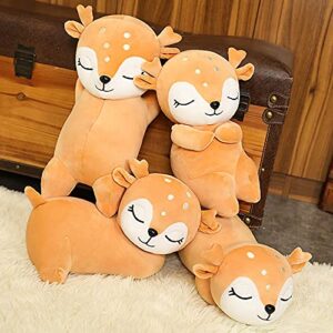 WUZHOU Cute Deer Plush Toys, Soft Reindeer Pillow Toys, Elk Deer Figurine Dolls, Stuffed Animals Plushie Decor, Christmas Birthday Gifts for Kids Girls Boys (Standing,11.8in)