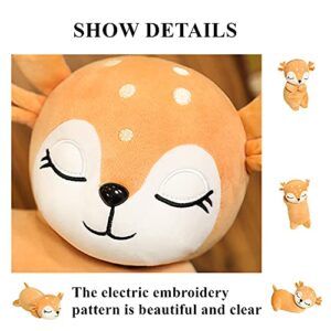 WUZHOU Cute Deer Plush Toys, Soft Reindeer Pillow Toys, Elk Deer Figurine Dolls, Stuffed Animals Plushie Decor, Christmas Birthday Gifts for Kids Girls Boys (Standing,11.8in)