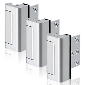 greatalent 3pack home security door reinforcement lock childproof, add high security to home prevent unauthorized entry, aluminum construction finish, silver