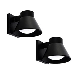 ume 2 pack led outdoor wall light fixtures, black front porch lights wall mount lighting, exterior waterproof wall lantern light fixture anti-rust farmhouse barn wall sconce for patio, doorway, garage
