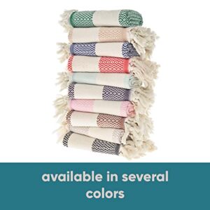sea me at home 2 Pack Decorative Turkish Hand Towels for Bathroom with Bohemian Design (Set of 2), 100% Turkish Cotton Farmhouse Boho Kitchen Towel Set, 16 x 36 Inches (Light Gray)