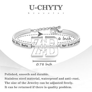 U-CHYTY Sorority Bracelet 1920 Greek Sorority Bracelet Finer Women Jewelry Sorority Gift for Finer Women(CBR)