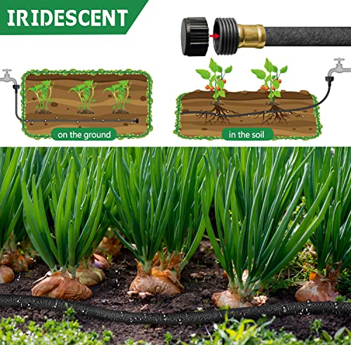 1/2’’ Soaker Hose 10 Ft 15Ft, Soaker Hoses for Garden 100 Ft, Garden Soaker Hose 25 Ft 50 Ft Drip Hoses for Garden Drip Garden Hose Irrigation System (10 feet)