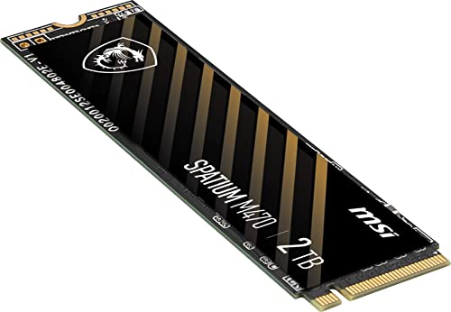MSI SPATIUM M470 PCIe 4.0 NVMe M.2 2TB Internal SSD PCIe Gen4 NVMe 1.3 3D NAND 3300 TBW