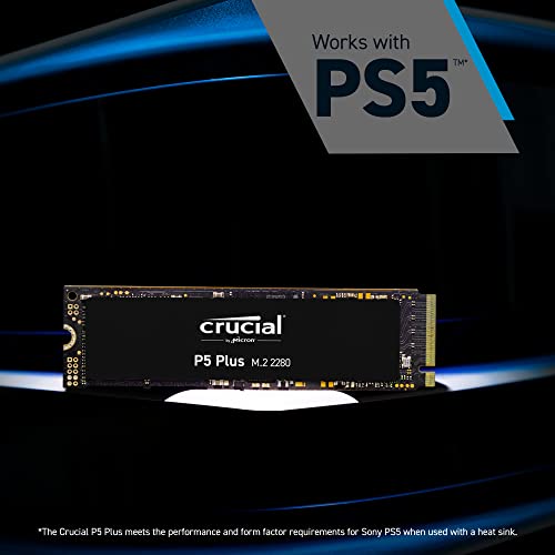 Crucial P5 Plus 2TB PCIe Gen4 3D NAND NVMe M.2 Gaming SSD, up to 6600MB/s - CT2000P5PSSD8, Solid State Drive