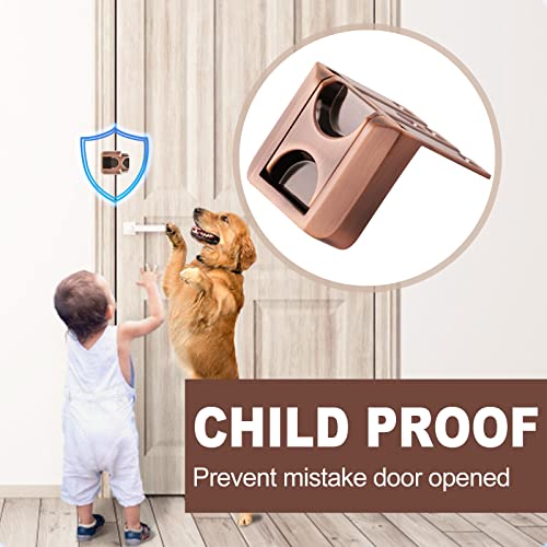 CZU Home Door Lock Security, Upgraded Safety Childproof Door Reinforcement Lock Latch (2-Pack), Extra Defend Door Lock for Inward Swinging Door