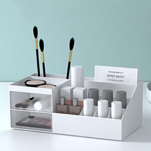 umibrace makeup organizer for vanity with 2 storage drawers, bedroom organization for perfume, brush, skincare. kawaii clear acrylic drawer organizer for cosmetic、supply organizer , desk oragnizer