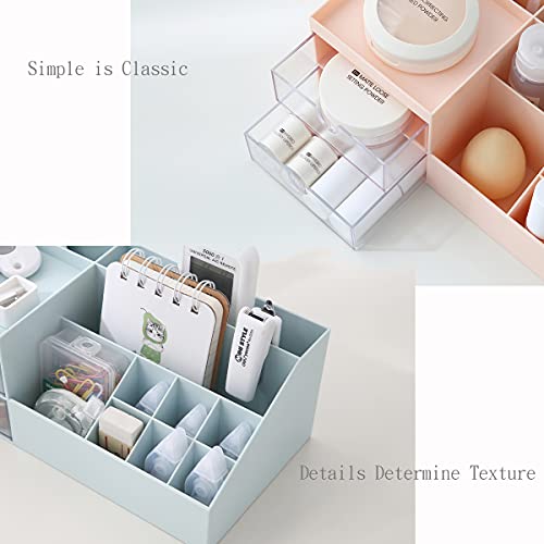 Umibrace Makeup Organizer for Vanity With 2 Storage Drawers, Bedroom Organization for Perfume, Brush, Skincare. Kawaii Clear Acrylic Drawer Organizer for Cosmetic、Supply organizer , Desk oragnizer