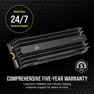 CORSAIR MP600 PRO 4TB Gen4 PCIe x4 NVMe M.2 SSD – High-Density TLC NAND – Aluminum Heatspreader – M.2 2280 Form-Factor