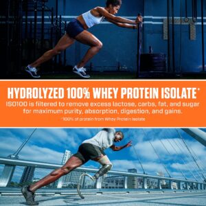 Dymatize ISO100 Hydrolyzed Protein Powder in Dunkin' Mocha Latte Flavor, 100% Whey Isolate, 25g Protein, 95mg Caffeine, 5.5g BCAAs, Gluten Free, Fast Absorbing, Easy Digesting, 20 Servings