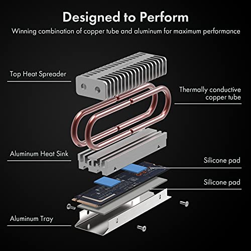 ACIDALIE M.2 2280 SSD Heat Sink, Dual - Aluminum Heat Sink for PCIE M.2 NVME SSD or SATA M.2 SSD with Silicone Thermal Buffer.