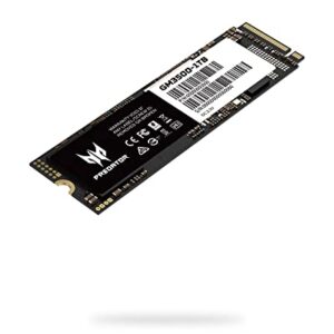 acer Predator GM3500 1TB NVMe SSD - M.2 PCIe Gen3 (8 Gb/s) x 4 Interface Internal Solid State Hard Drive with DDR4 DRAM Cache Up to 3400 MB/s - BL.9BWWR.102