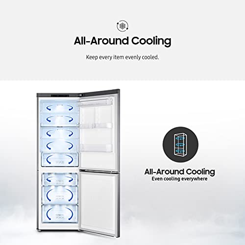 SAMSUNG 11.3 Cu Ft 24" Bottom Freezer Refrigerator, Slim Width for Small Spaces, Even Cooling, LED Lighting, Slide Shelf, RB10FSR4ESR/AA, Fingerprint Resistant Stainless Steel