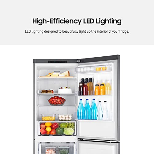 SAMSUNG 11.3 Cu Ft 24" Bottom Freezer Refrigerator, Slim Width for Small Spaces, Even Cooling, LED Lighting, Slide Shelf, RB10FSR4ESR/AA, Fingerprint Resistant Stainless Steel