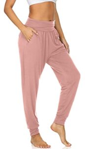 ueu women's cozy yoga joggers pants loose workout sweatpants comfy lounge pants with pockets (pink, xxx-large)