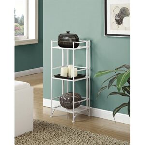 Pemberly Row Three-Tier Folding Shelf in White Metal Finish