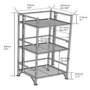 Pemberly Row Three-Tier Folding Shelf in White Metal Finish