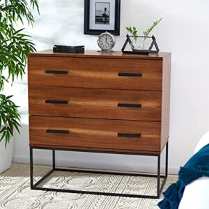 safavieh home collection marquise brown 3-drawer storage living room bedroom chest chs5002a