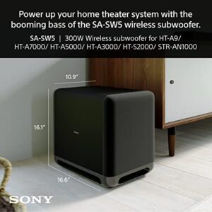 Sony SA-SW5 300W Wireless Subwoofer for HT-A9/A7000/A5000/A3000/S2000 and STR-AN1000,Black