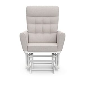 STORKCRAFT Harmony Premium Glider and Ottoman, White/Misty Gray