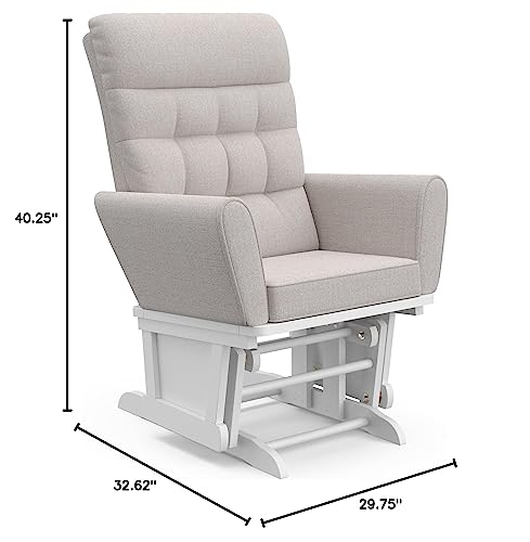 STORKCRAFT Harmony Premium Glider and Ottoman, White/Misty Gray